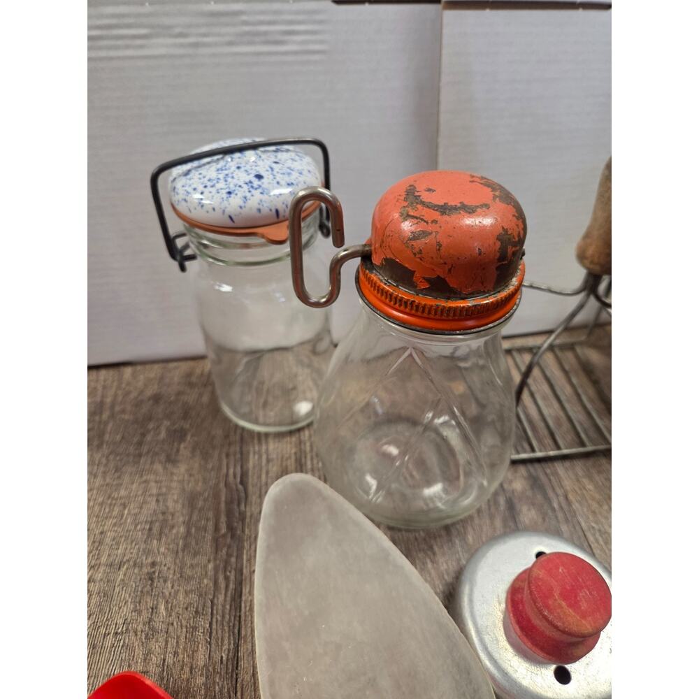 Vintage Antique Primitive Kitchen Accessories Decor Lot Wheaton Jar Bromwells - Picture 3 of 9